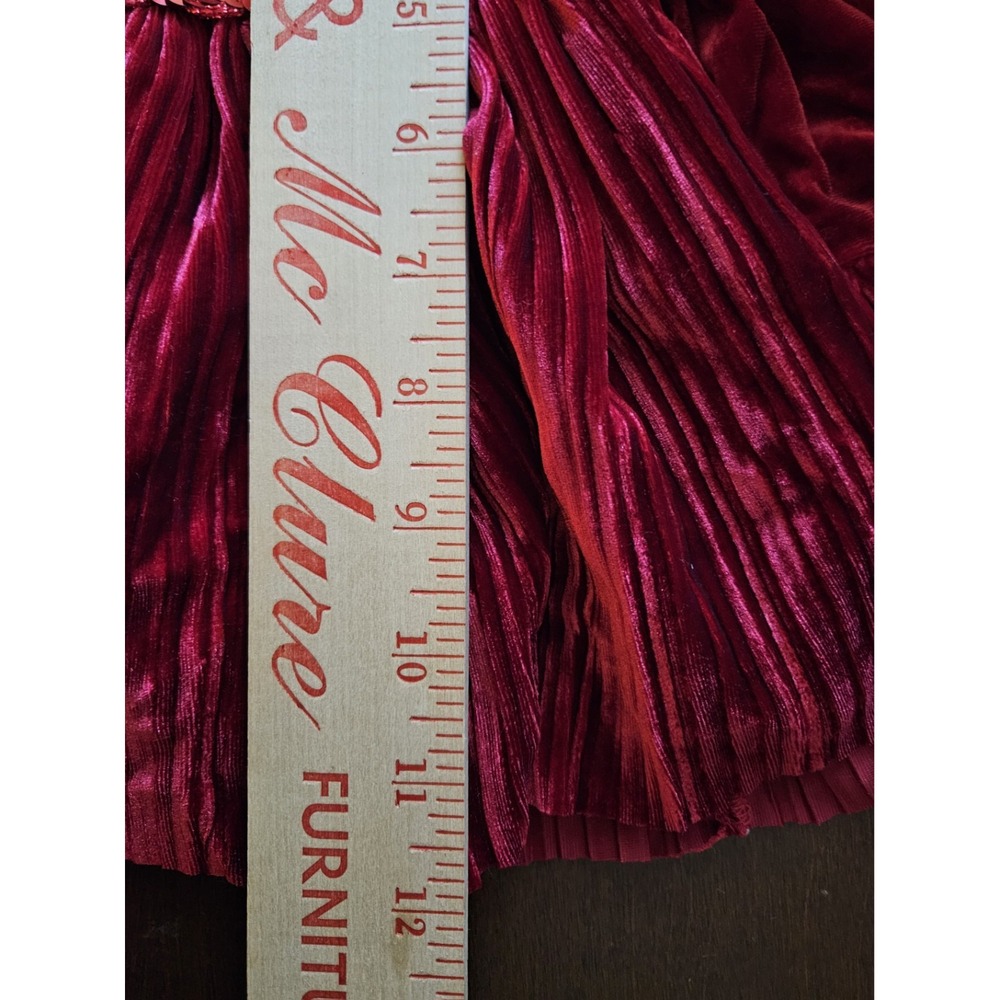 Blueberi Boulevard Baby Girl Red Velvet Holiday Dress 3–6M Faux‎ Fur Collar Xmas - Picture 7 of 8